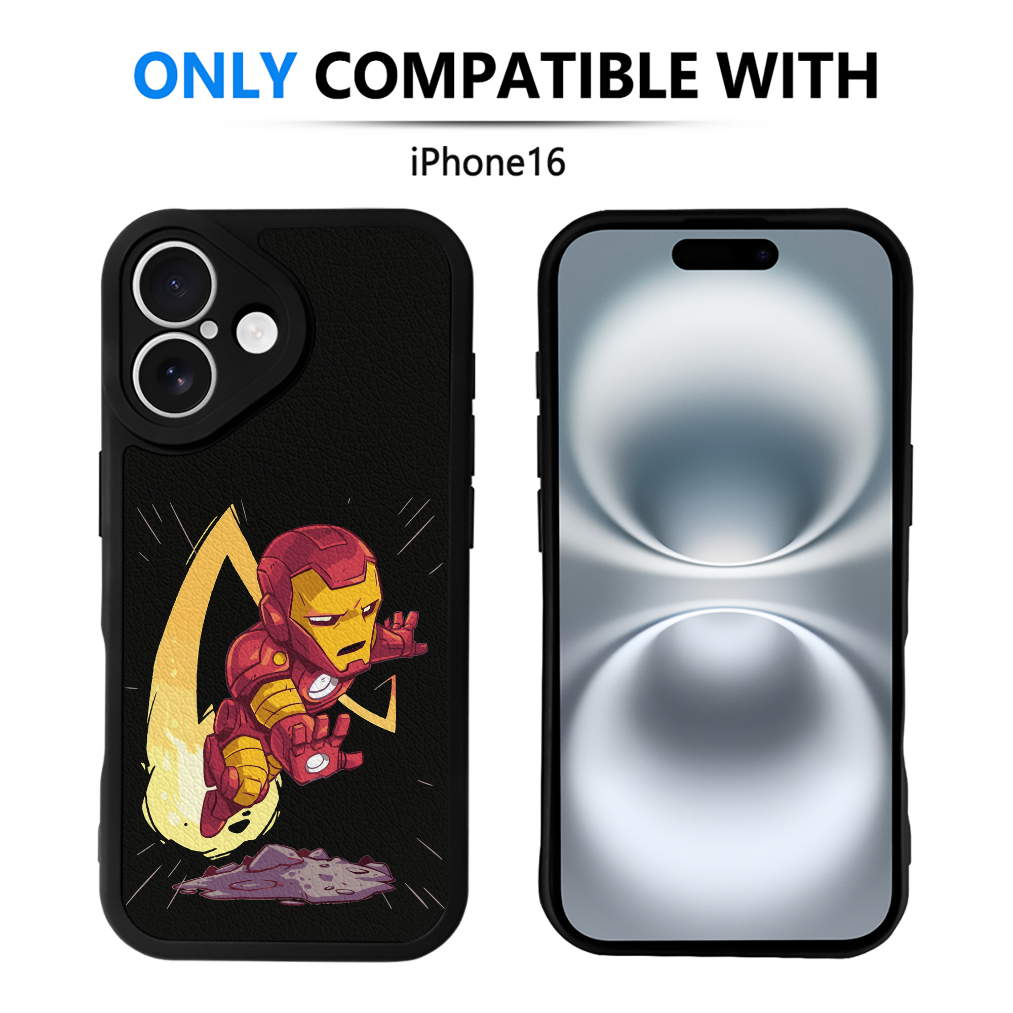 （画像用） アベンジャーズ The Avengers 【iPhone 16シリーズ対応】シリコンスマホケース（レザー調） 材質：シリコン